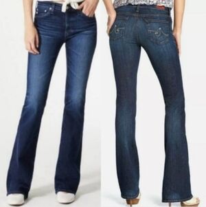 AG ADRIANO GOLDSCHMIED The Club Bootcut Flare Fitted Dark Wash Jeans Denim